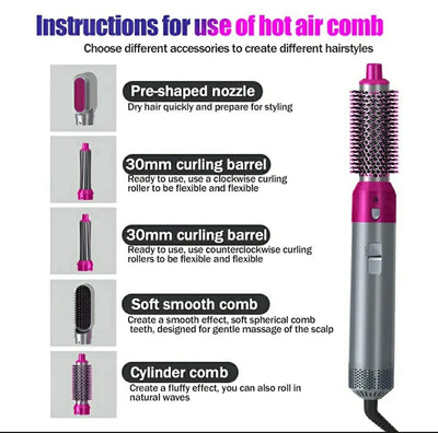 5 in 1 Hair Dryer & Hot Air Brush