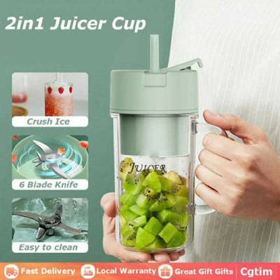 2 in 1 PORTABLE JUICE WITH STRAW